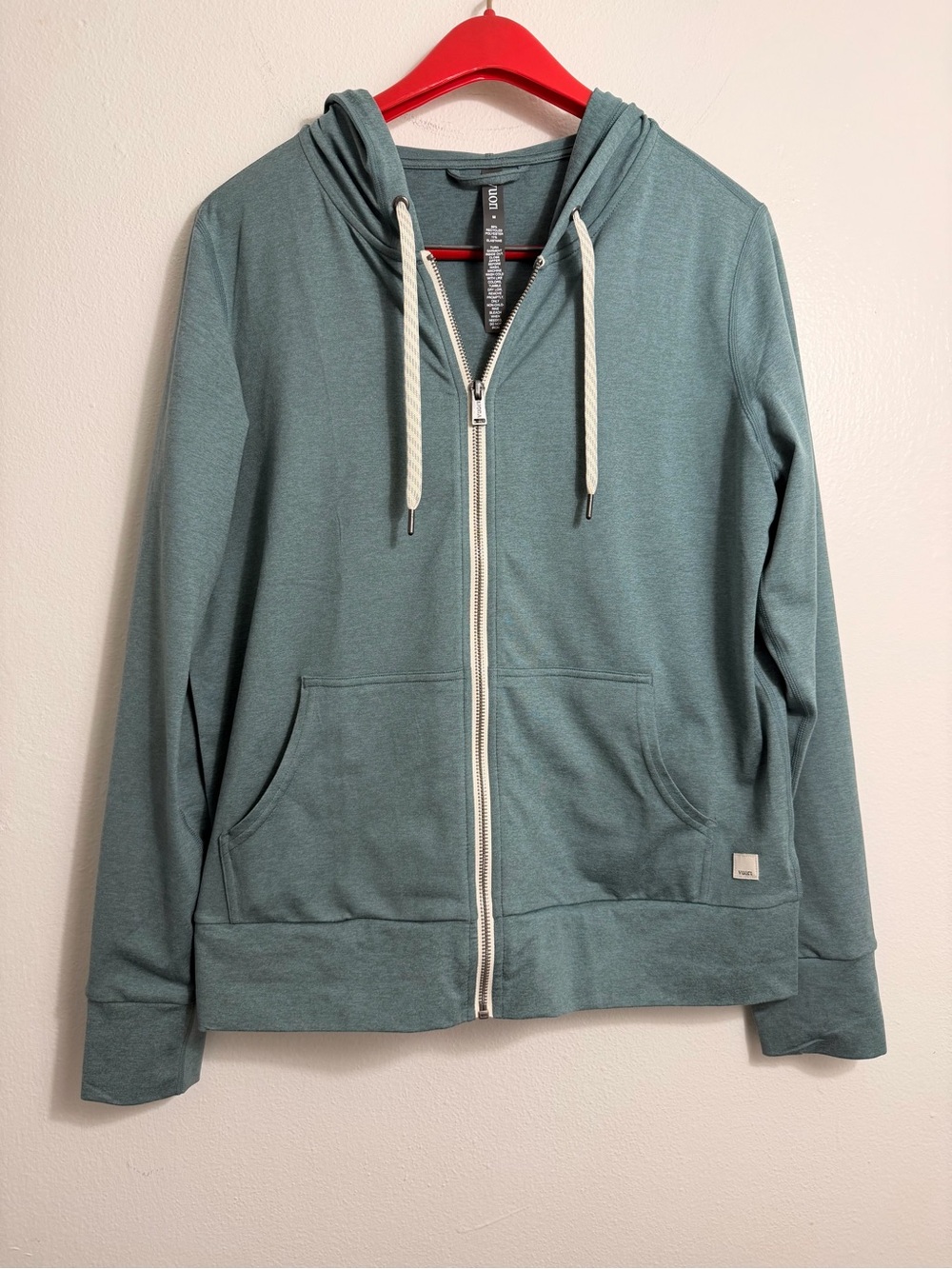 New Vuori Halo Casual Zip-Up Hoodie in Teal Green - Picture 3 of 7